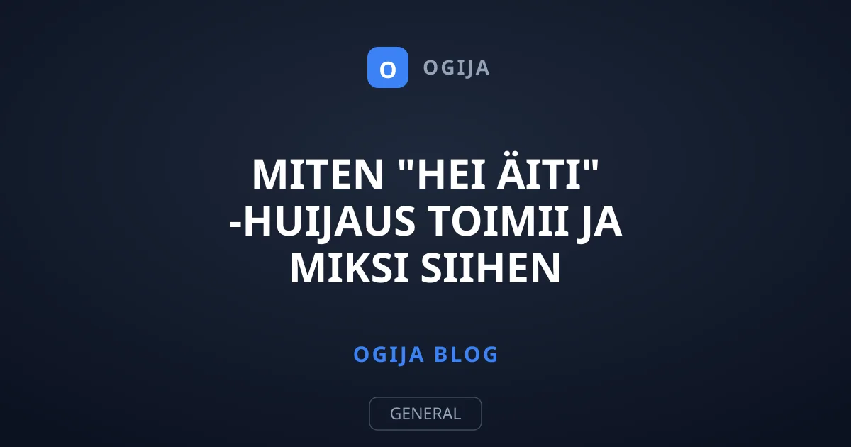 Miten "Hei äiti" -huijaus toimii ja miksi siihen langetaan?
